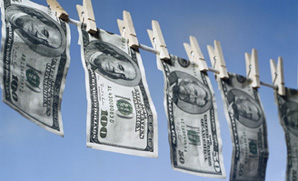 photo of money on a clothesline