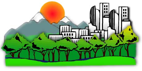 Image of city and green trees