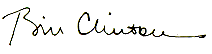 Signature de Clinton