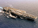 USS Kitty Hawk resupplies the destroyer USS O'Brien in the South China Sea.